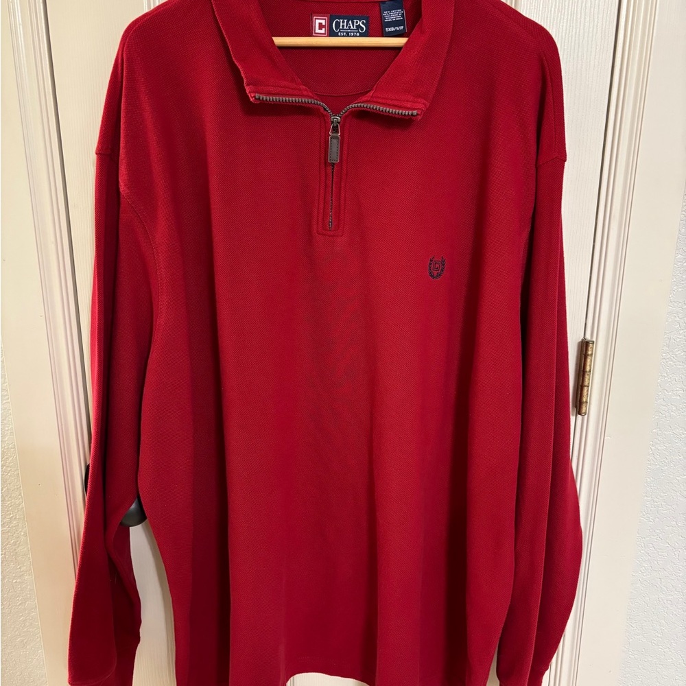 Men’s Chaps red long sleeve polo shirt 5ZB